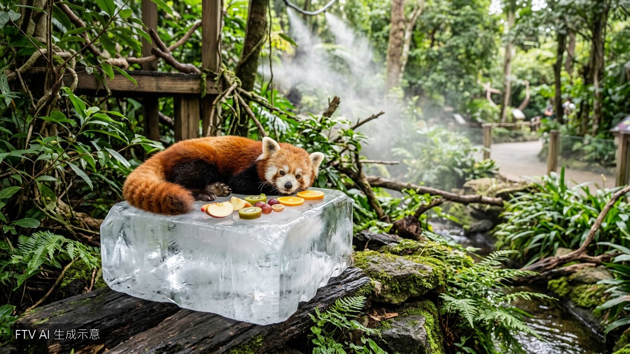 中國合肥動物園出奇招！冰塊水果加噴霧助萌獸消暑