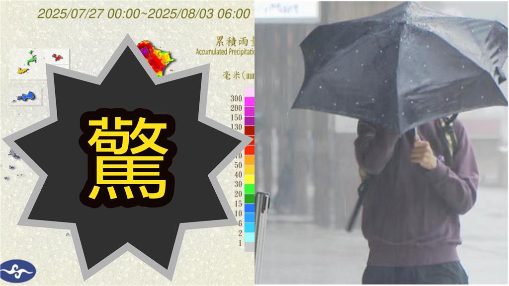雨彈炸中南部「半個台灣」泡到發白！專家曝「變天日」飆38度如盛夏