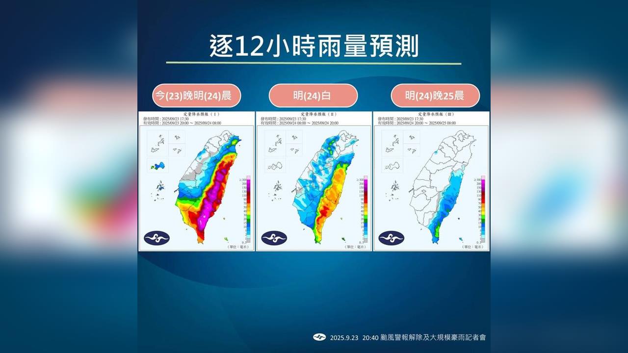 快新聞／強颱樺加沙海警解除　氣象署示警「4縣市」慎防超大豪雨