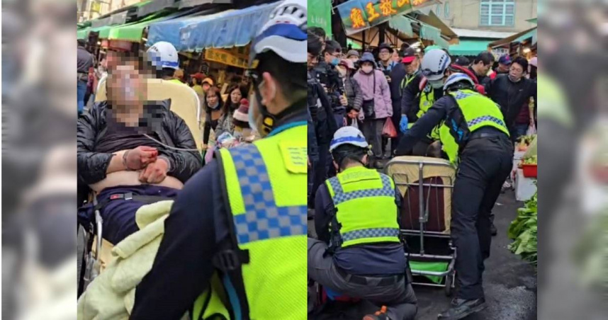 快訊／苗栗苗南市場隨機砍人！警頭部遭砍2刀　兇嫌胸口中彈