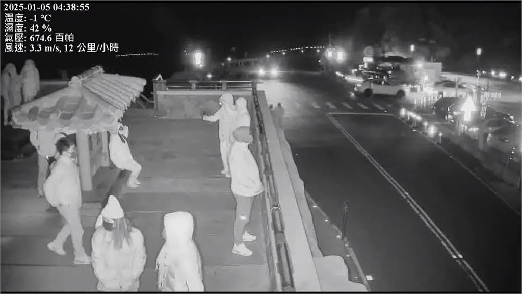 武嶺停車場凌晨塞爆! 追雪人潮眾多警上山取締違停