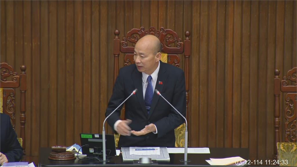 快新聞／質詢台下另行錄影直播行不行？　韓國瑜：列黨團協商處理