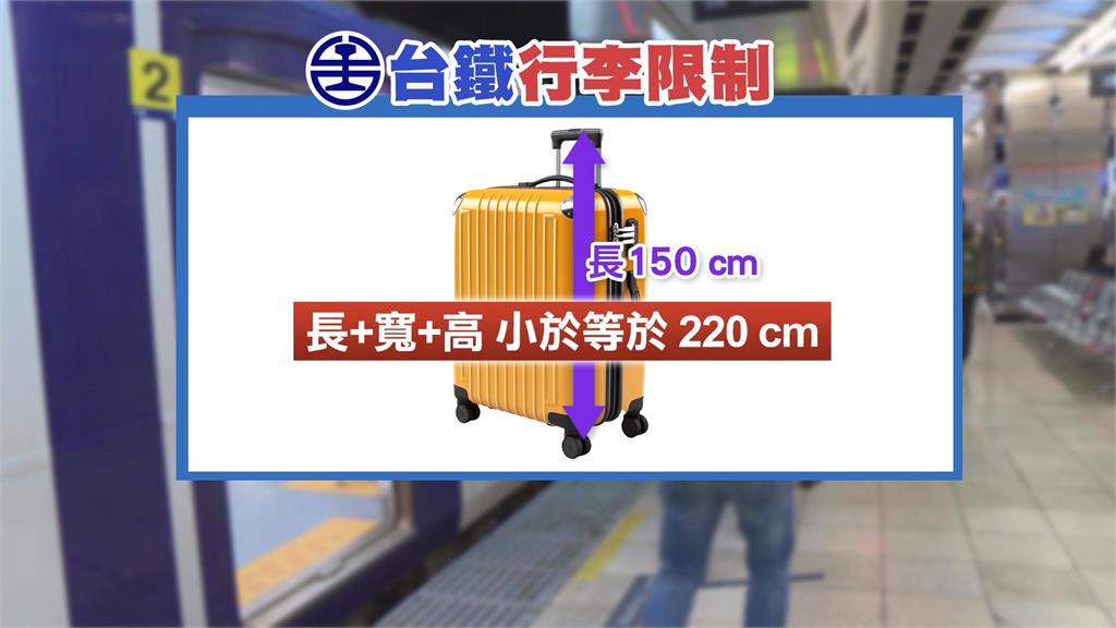 台鐵規定您知道嗎？　行李每人限帶2件、長寬高<220cm
