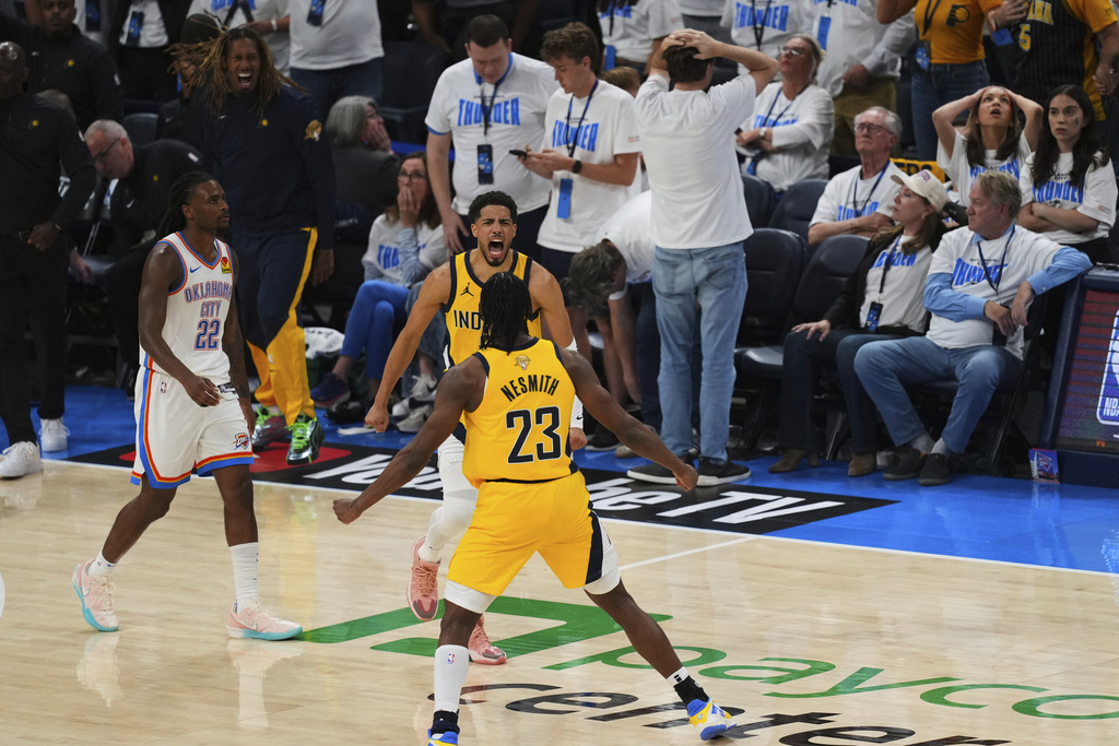 NBA總冠軍賽(影)／又是準絕殺！溜馬哈利伯頓0.3秒射翻雷霆　G1逆轉奪首勝