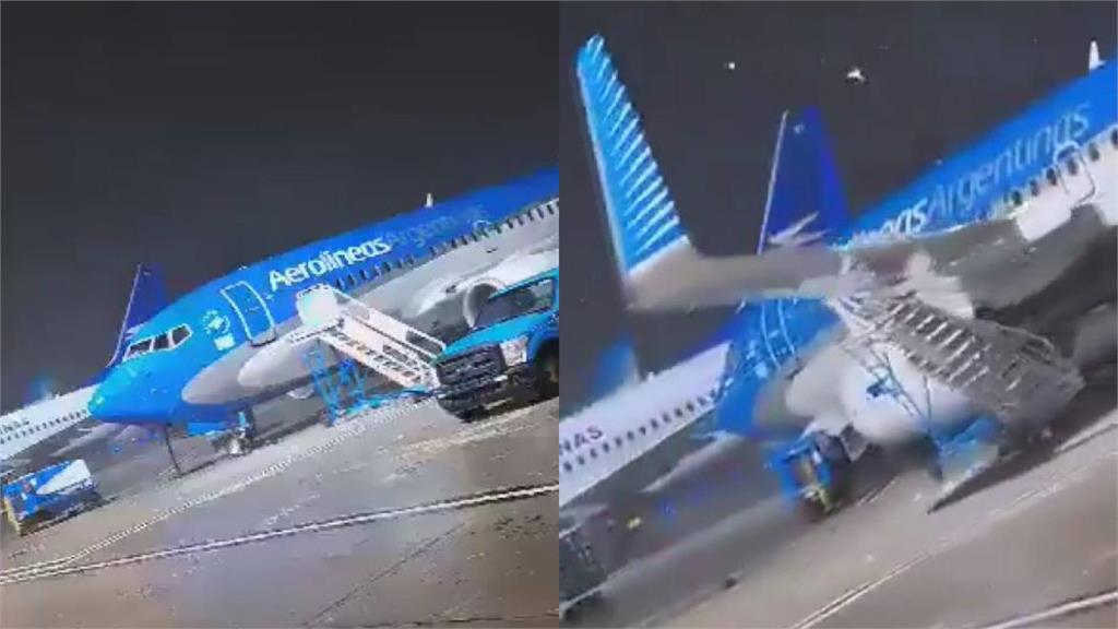 飛機都被吹跑！時速破百暴風狂虐阿根廷　「沙發飛天」畫面超震撼