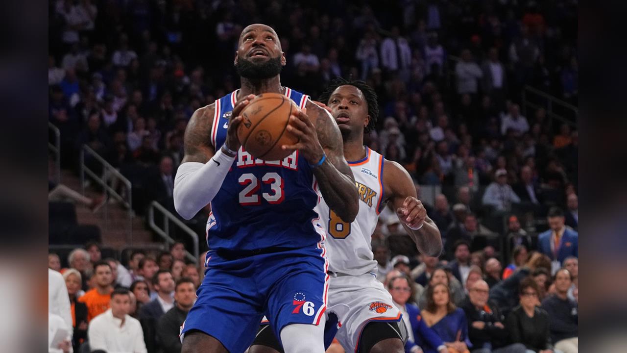 NBA(影)／詹皇七六人首秀超狂！轟14分9籃板7助攻擊退衛冕軍尼克