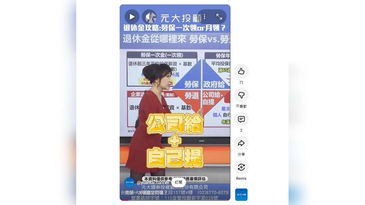 退休金攻略 勞保一次領還是月領？