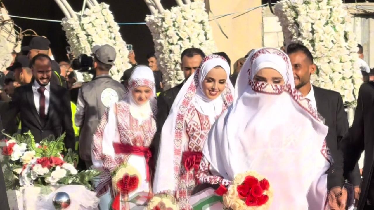 斷垣殘壁中的加薩浪漫 54對新人完成盛大婚禮