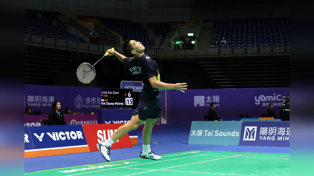 羽球(影)／台灣羽球小將易仲祥　高雄大師賽直落二獲勝晉級32強