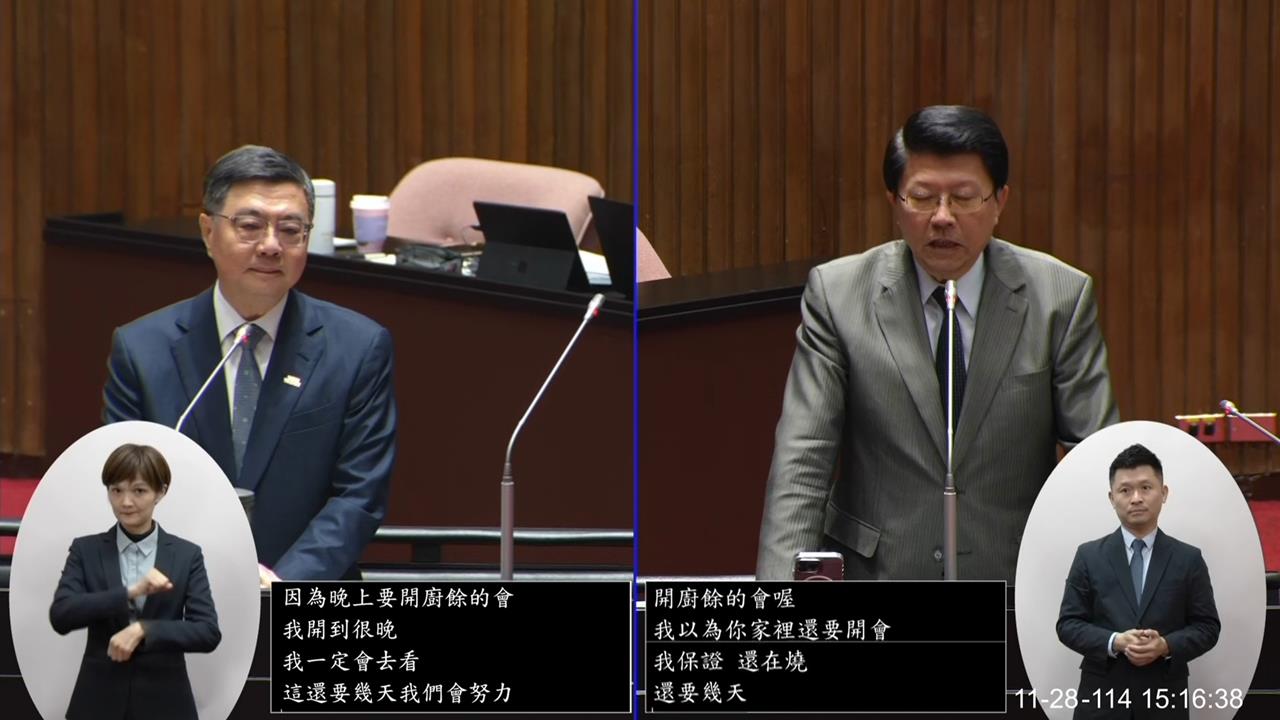 謝龍介質詢「機密消息」　卓榮泰被問到笑場了