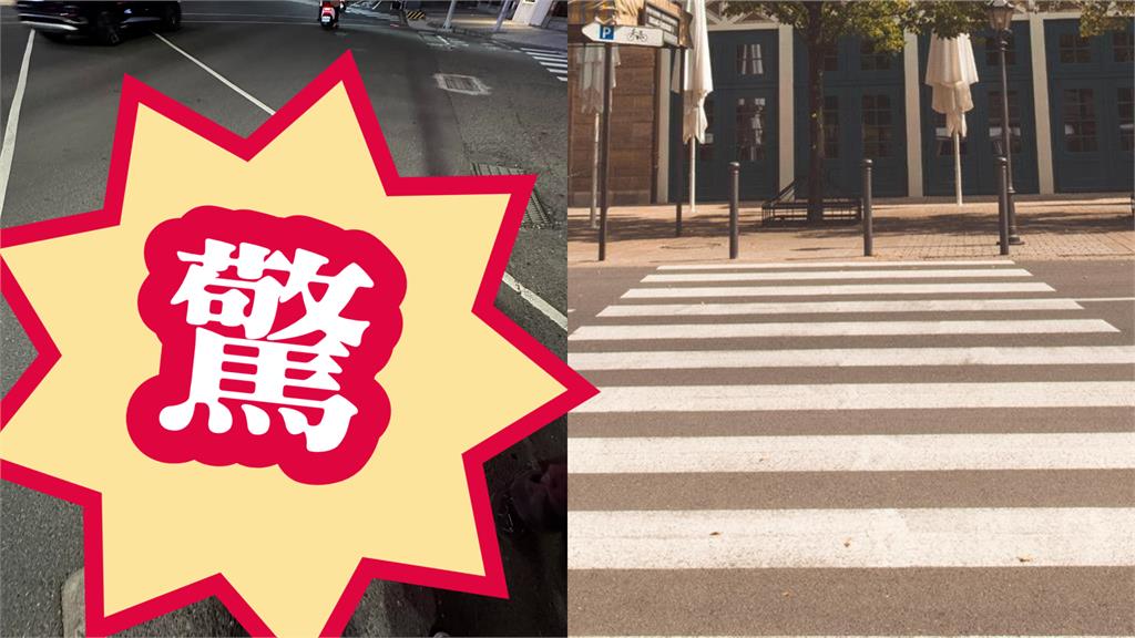 他過馬路腳踩「神祕裝置」太前衛被嚇爛！在地人一看秒懂：為了低頭族誕生