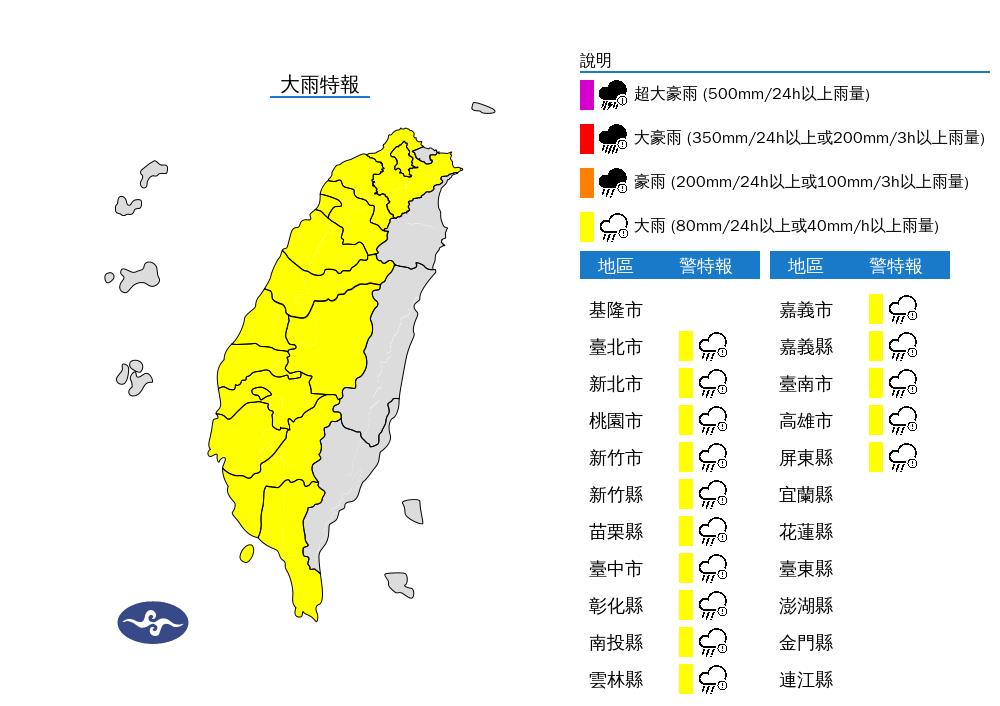 快新聞／雨區擴大！大雷雨炸5地區　15縣市大雨特報