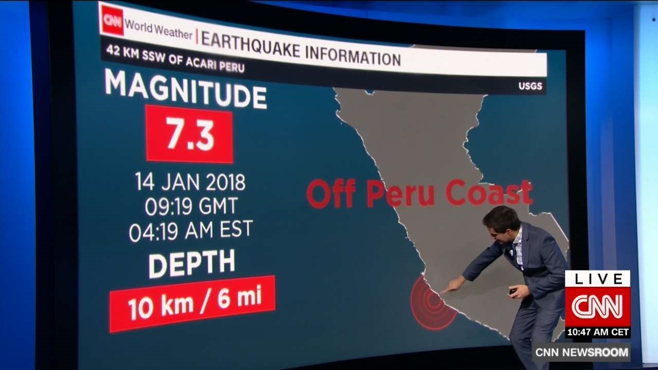 祕魯近海7.3強震 深度10公里尚未傳出災情