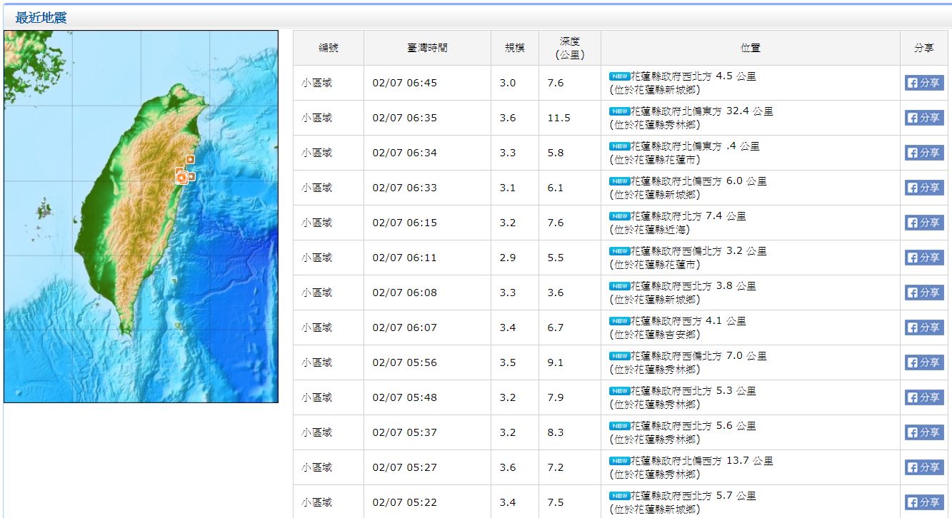 花蓮餘震多達90多起 氣象局不排除有更大地震