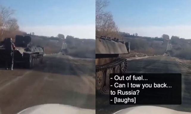 快新聞／俄軍坦克沒油糗停路旁　烏克蘭駕駛路過酸爆：要幫忙拖回俄羅斯嗎？