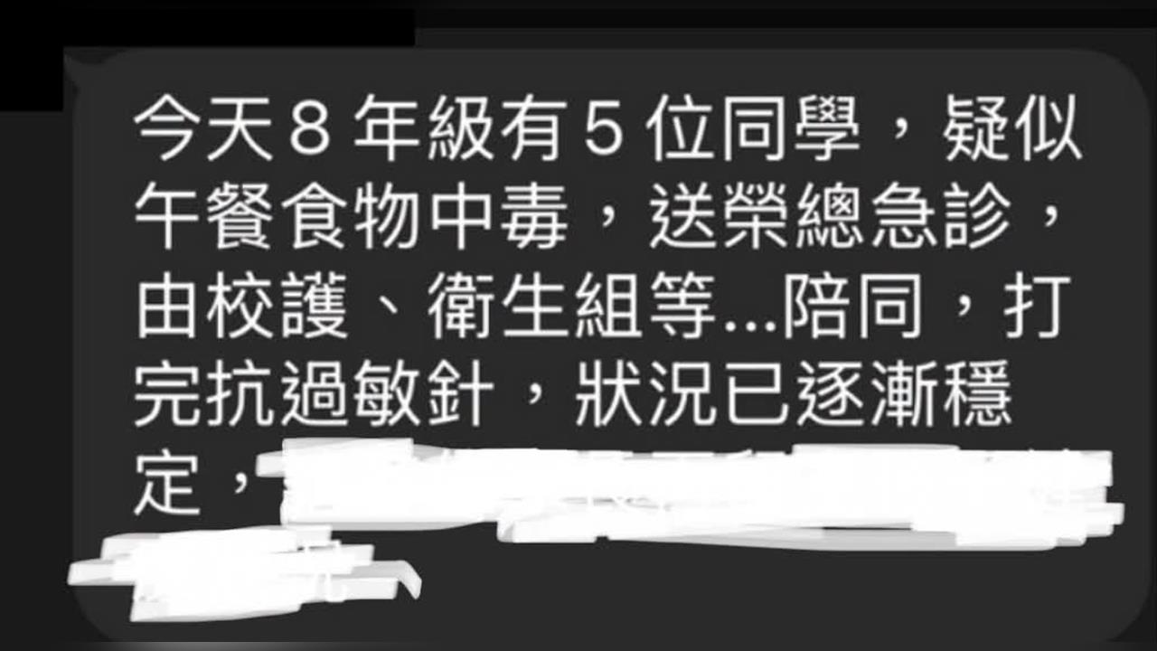 快新聞/北市營養午餐又出包?士林某國中5生吃完「嘴唇紅腫送急診」投訴者憂被壓案