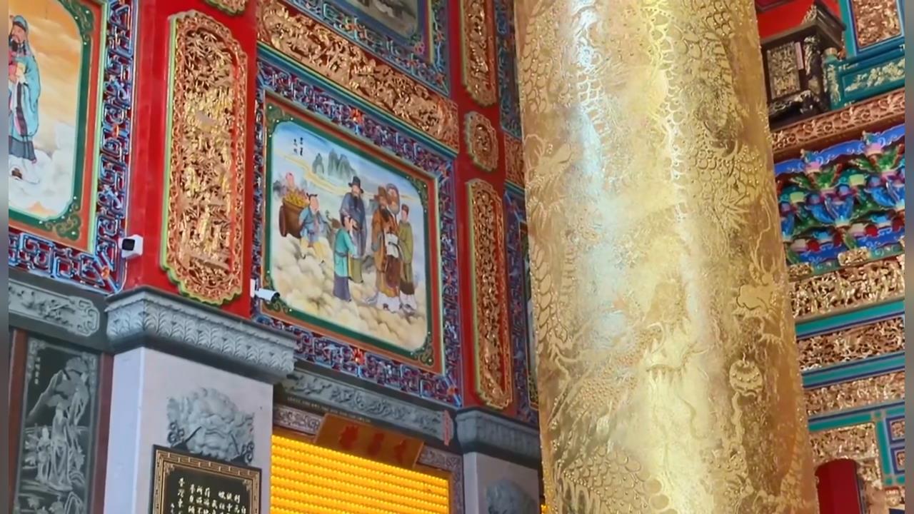 國際金價屢創新高　東石先天宮純金粉龍柱價值估達5千萬