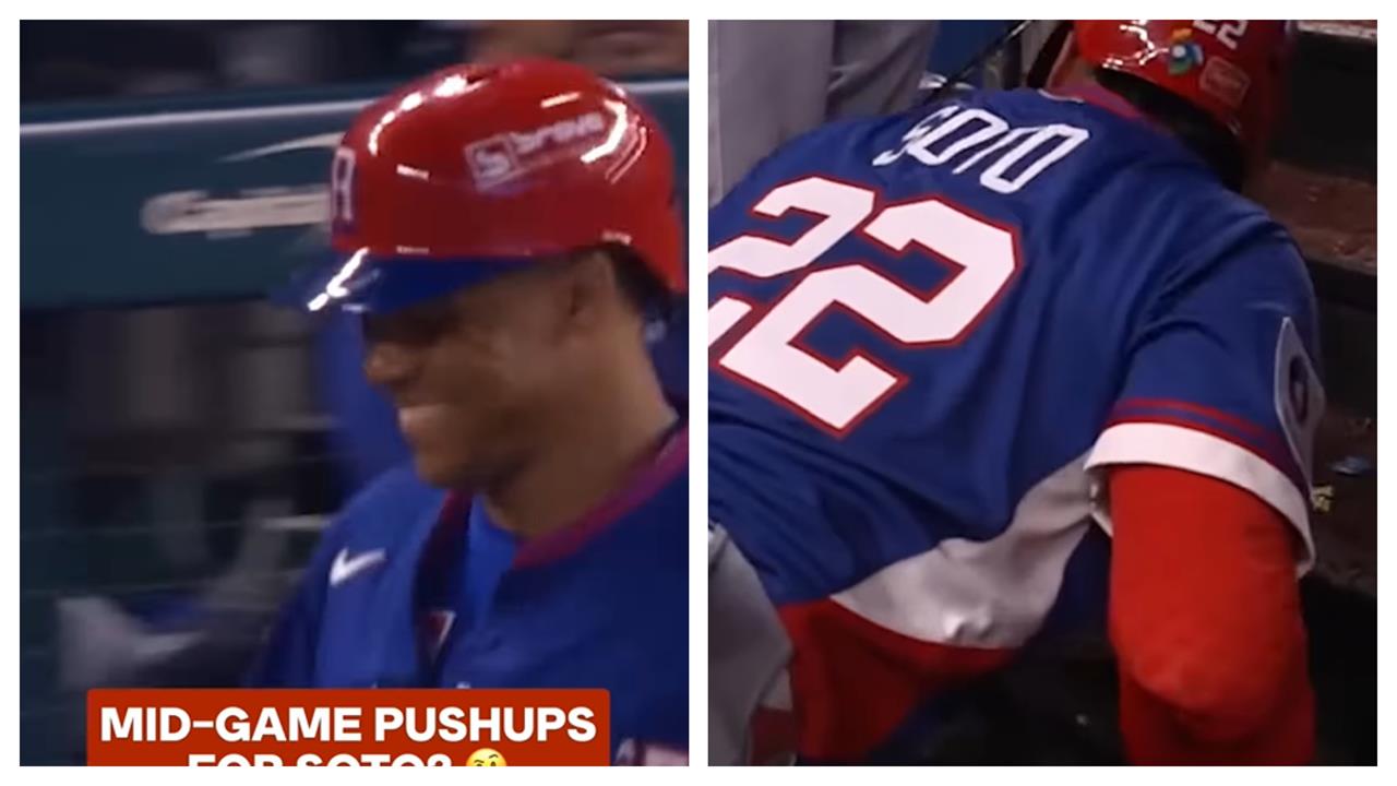 經典賽(影)／史上最貴索托挑戰中外野大牆失敗！下場急做「伏地挺身」笑翻網友