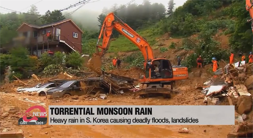 南韓連日暴雨致災 至少12死14傷