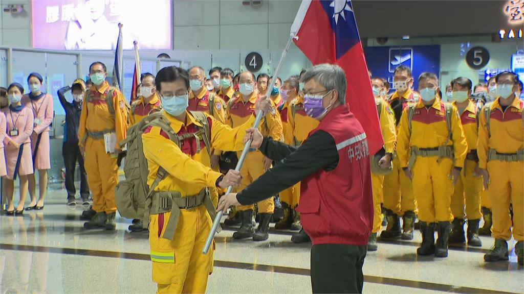 快新聞／台灣搜救隊第2批今晚出發！　陳建仁親赴桃機授旗