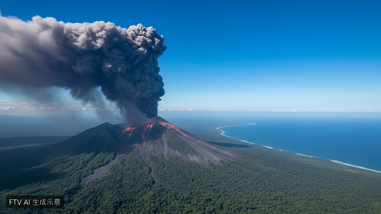 印尼勒沃托比拉基拉基火山連環噴發　灰燼直衝雲霄迫使機場關閉