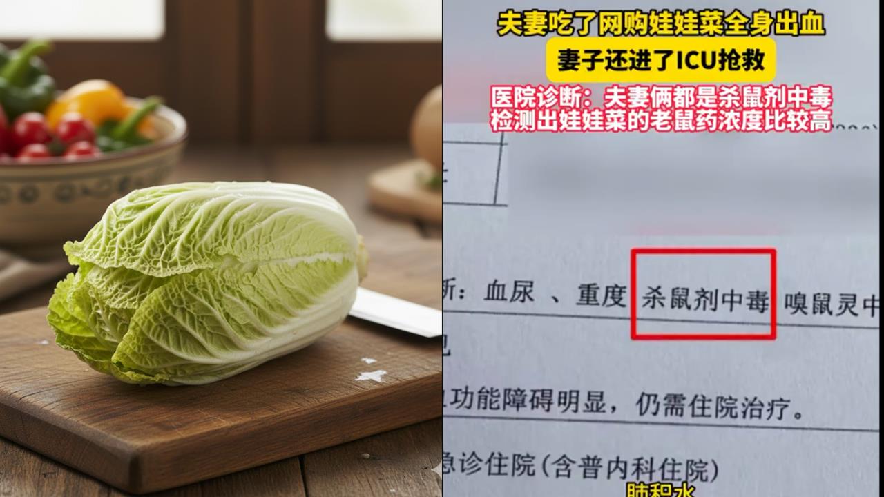 夫妻網購「便宜娃娃菜」食用後出血送醫！一驗竟含「高濃度老鼠藥」