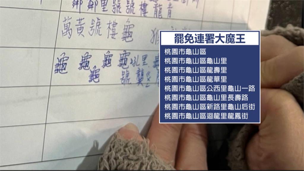 罷免連署二階大魔王區！　龜山區龜山里錯字率超高