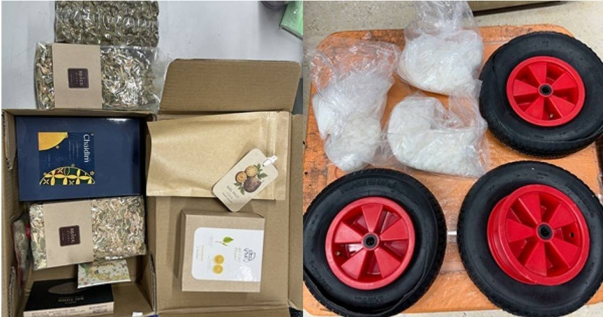 泰國花草茶藏麻！警突破心防再攔3國際毒包　機車輪胎塞5公斤K他命