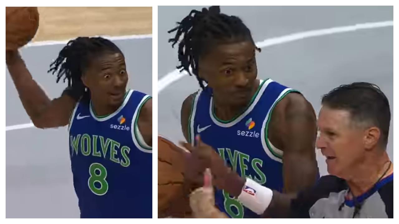 NBA(影)／想戲弄裁判遭無情插T！灰狼後衛「傻眼畫面」全紀錄網友笑翻