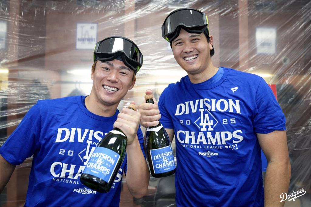 道奇賽後香檳浴狂歡曝光！大谷翔平轟進54轟　下一步直指世界大賽