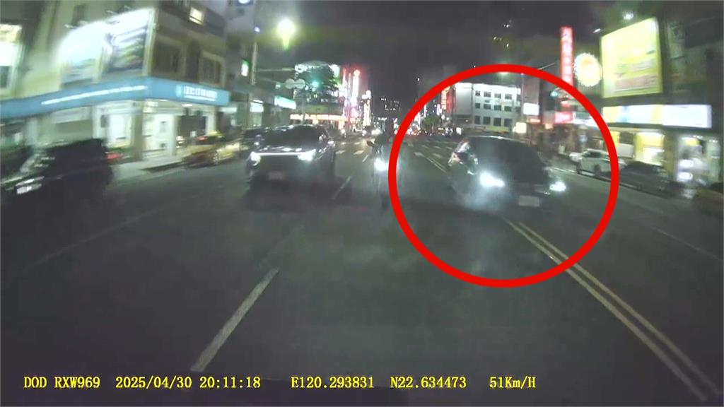 高雄街頭上演「玩命關頭」！　駕駛逆向超車100公尺4度違規