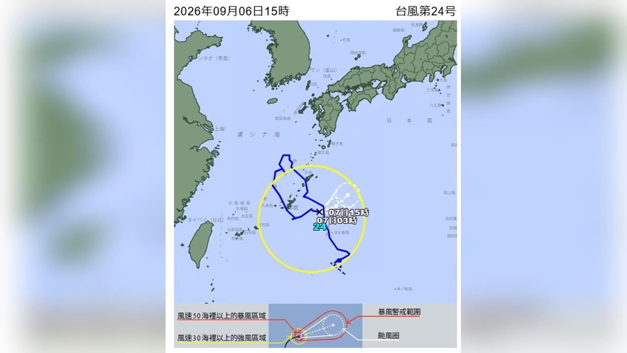 颱風「科羅旺」繞沖繩畫圈　日本關東以南暴雨恐下到週四