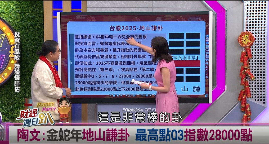 週日趴(影)/陶文:金蛇年為有財無庫年 台股呈U型走勢 投資隨時見好就