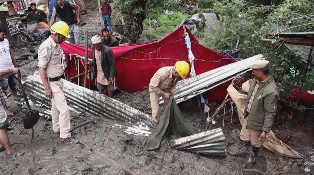 印度北方暴雨不停 山區土石流一死七失蹤