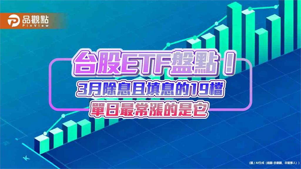 3月除息且填息的19檔台股ETF、今年最常爆發的4檔高息ETF　統計秒懂  