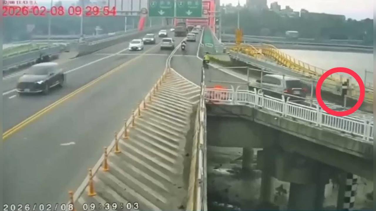快新聞／「跳關渡大橋」驚悚畫面瘋傳　警方曝男子真實身分竟是嫌疑人