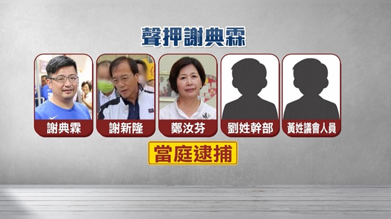 最新／謝典霖涉賄選1家3口遭聲押　老父謝新隆收押禁見