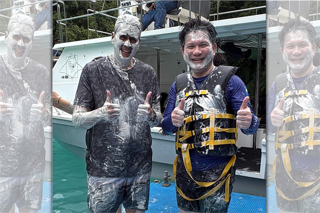 林佳龍帛琉行推觀光　恕惠仁親自潛水挖泥漿敷臉