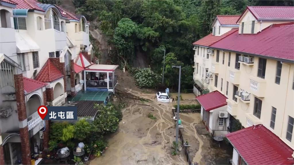 台中雷雨轟炸市區傳災情 土石流淹埋大坑民宅