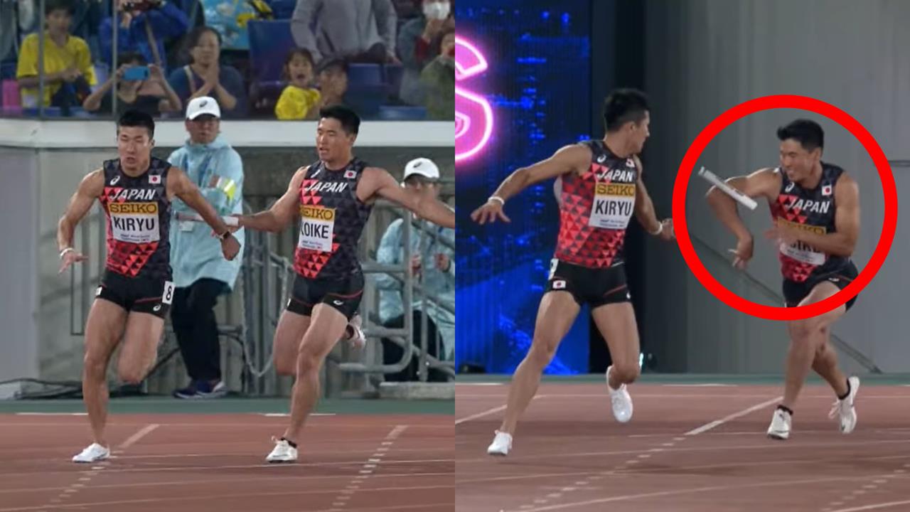 綜合(影)／超驚險接棒！日本隊「用手肘」傳接力棒「神級救援」成田徑賽經典之作