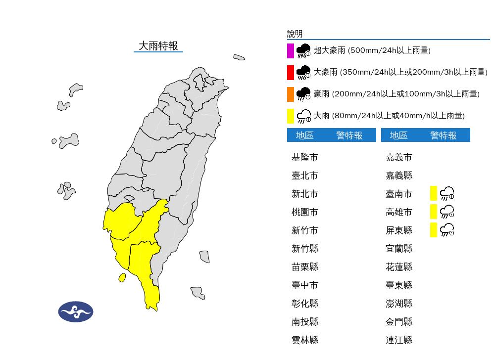 快新聞／雨彈襲擊！　3縣市大雨特報「一路下到晚上」