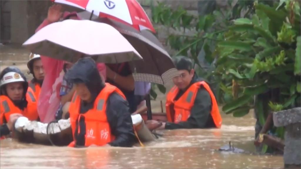 暴雨狂襲 中國廣東、福建、西藏淹大水