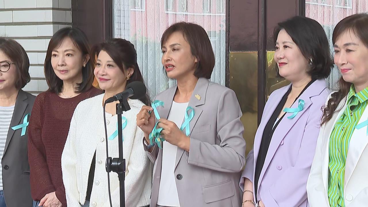 快新聞／世界卵巢癌日！民進黨立委齊別「青絲帶」盼大眾守護女性健康