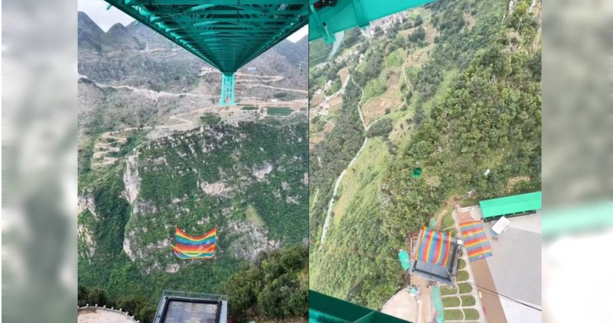 風景區驚見無繩高空彈跳　最高50公尺跳下去「只有一張網」接人