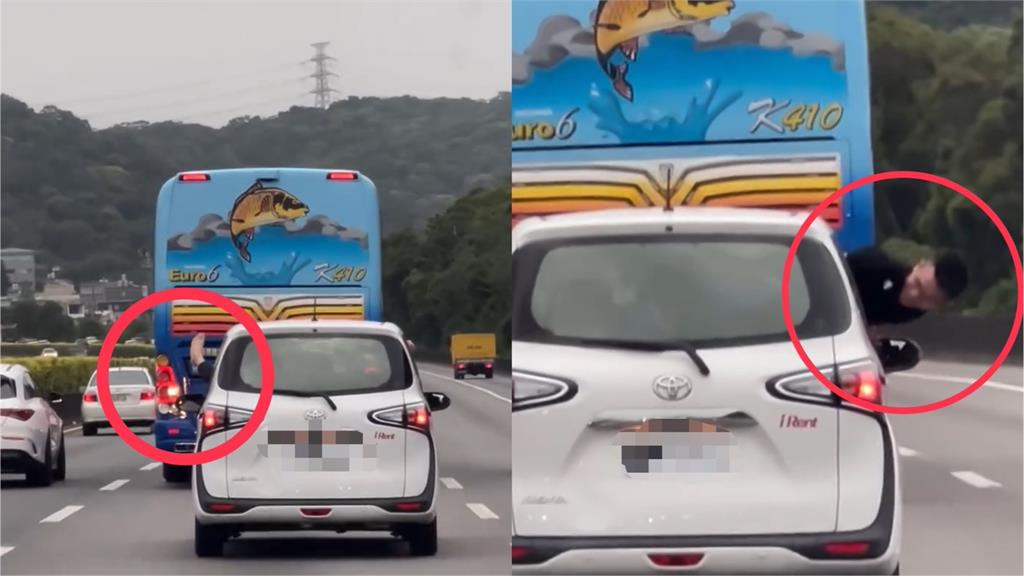 快新聞／太離譜！行駛國1途中將半身及腳探出車外　網笑：是沒坐過車的狗狗嗎？