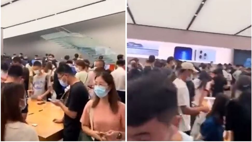 眾人搶iPhone 13中國男超痛心　店內苦喊「支持華為」網狠酸太無語