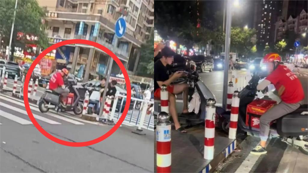 中國外送小哥VS.電動車大叔路中「對峙4小時」！民眾曝：從白天到天黑