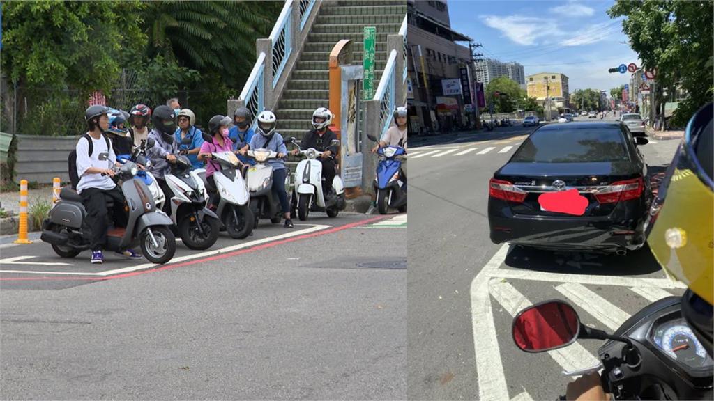 台中三寶違停「待轉區⭢停車格」遭罰！路人傻眼：旁邊就是駕訓班