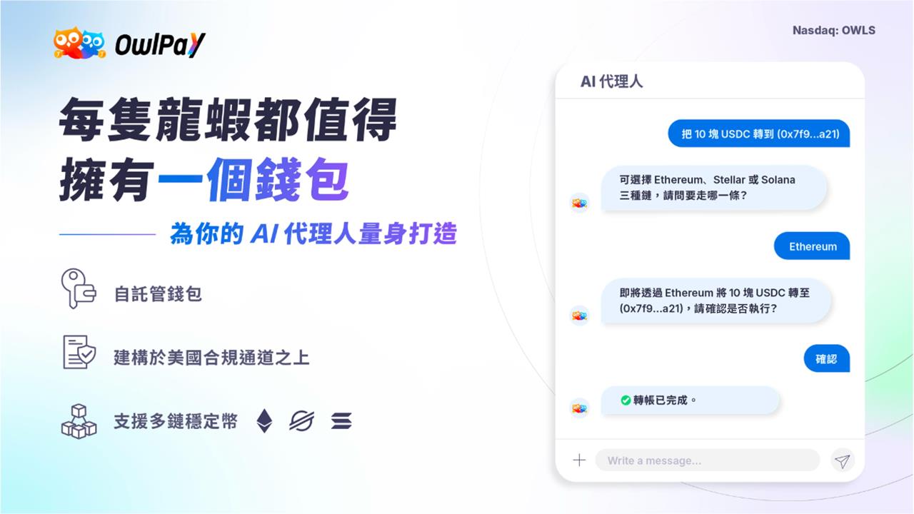奧丁丁推AI錢包革命　AI代理人直接代付穩定幣