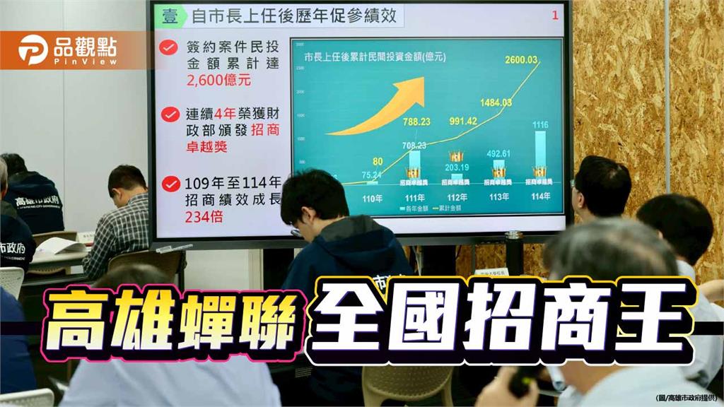 高雄促參招商成果冠全國 陳其邁:上任以來累計突破3,400億元